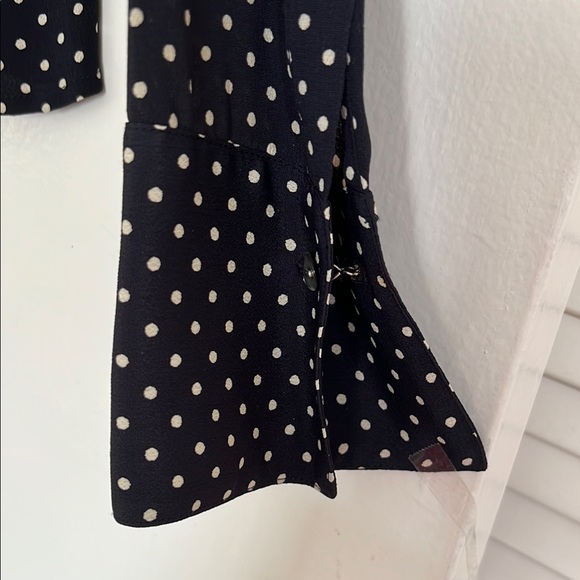 Anne Klein Black and White Long Sleeve Button Down Shirt - Picture 2 of 4